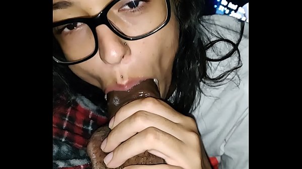 Blancita's Latina Brunette Blowjob with Big Black Cock