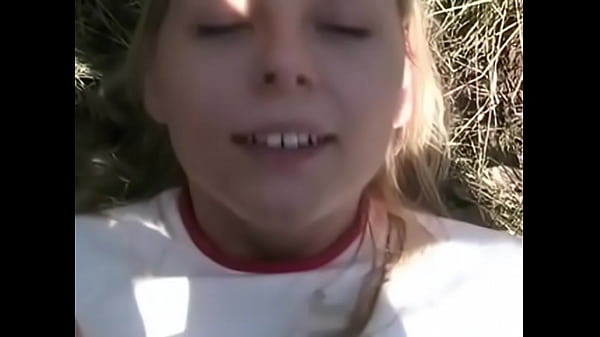 Blonde teen fucked outdoors in POV