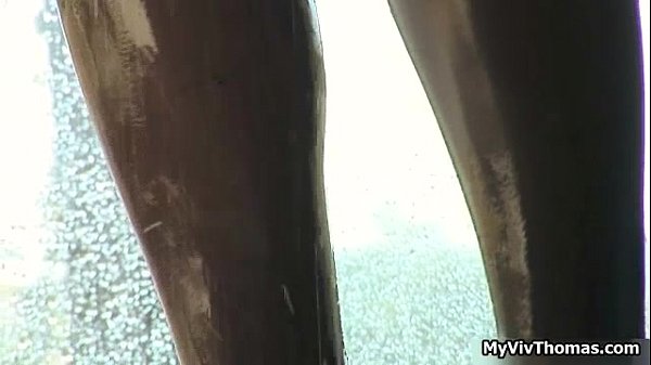 Brunette babe shower sex with lesbian lover