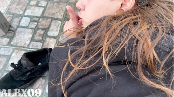 Latina Albx09 gives outdoor blowjob on terrace