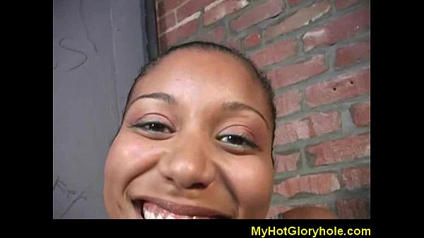 Ebony black woman gloryhole initiation blowjob