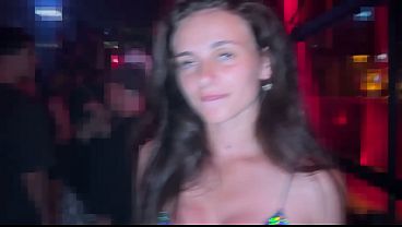 Kate Rich seduces guys with her beautiful face and perfect tits while dancing in sexy clothes without panties