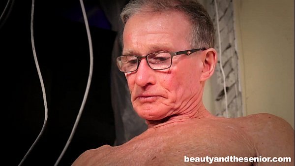 Teen Anina gives old man John a blowjob