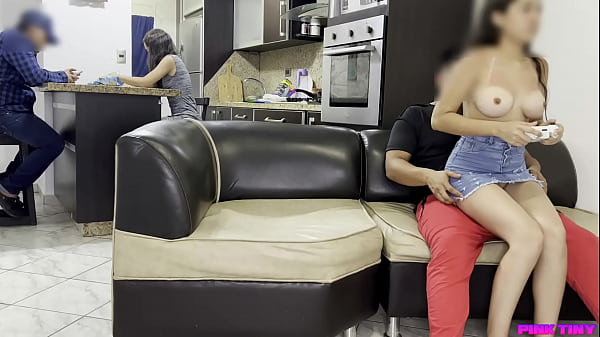 Pinktiny's step daughter seduces me on my lap at home