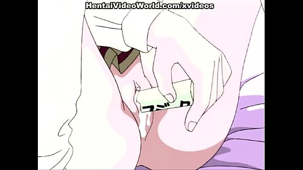Pink haired anime teen masturbates alone
