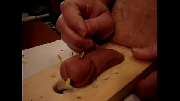 Amateur solo boy getting strapped with pins and experiencing extreme cbt pain