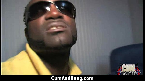 Ebony babe gets gangbanged by big cock interracial group
