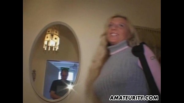 Tight blonde amateur girlfriend with big tits gives hardcore blowjob and cumshot