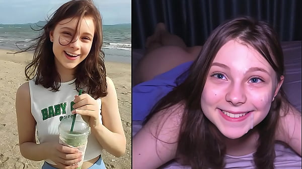Teen babe gets rough fucked at beach by Teen Meat
