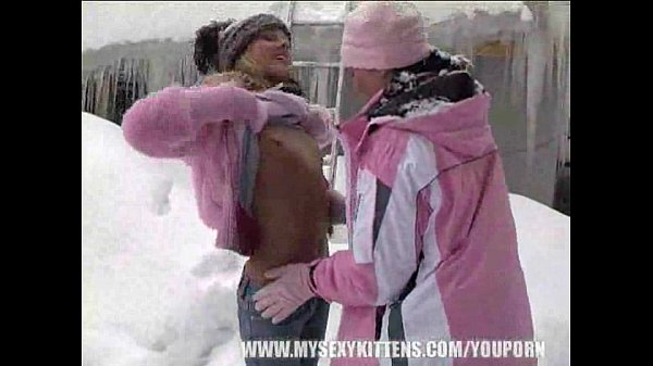 lesbian teens licking pussy in the snow outdoors