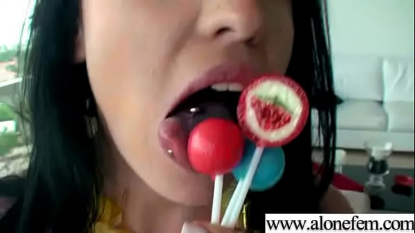 Blonde teen plays with vibrator and toys alone