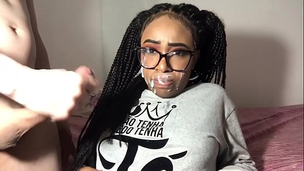 Bruna Black caught masturbating in bathroom gets facial cumshots
