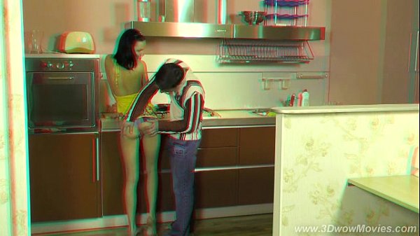 Teen couple hardcore sex in the kitchen
