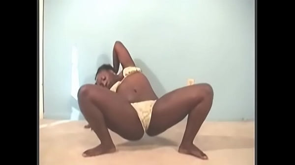 black ebony woman teasing in bikini