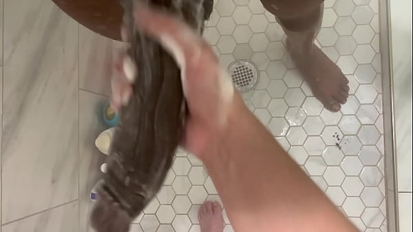18yo stepdaughter gives stepdad huge black cock handjob POV