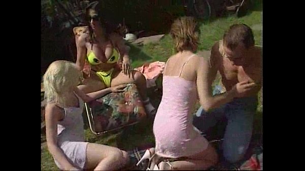Laura Jones and Cathy Barry join Michelle Thorne in outdoor strapon sex