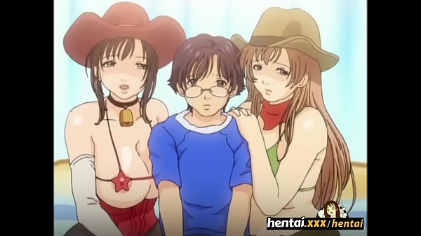 Nerd sandwiched between big tit anime babes Hikaru Nagi