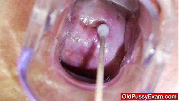 Mature wife gets vaginal exam by doctor