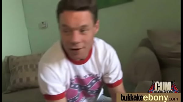 Ebony girl Ciurybury gets facial in interracial gangbang