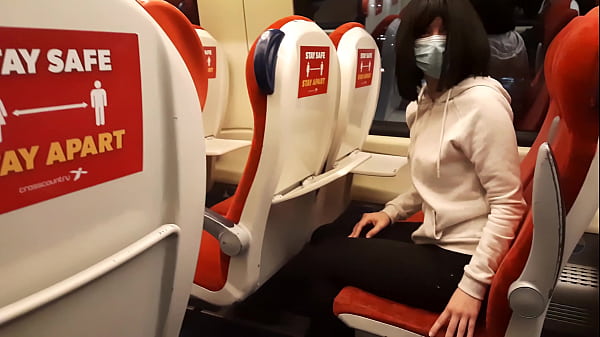 Sofie Lund gives roadside blowjob on train