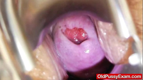 Spiky-looking housewife gets a routine gynecological exam by a mature doctor