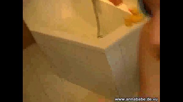 brunette teen has fun in the bathroom