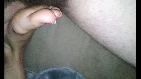Filthy42069 wife gives lazy footjob with toe sucking and cum