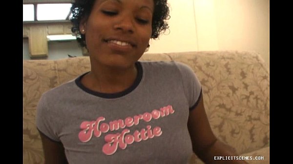Ebony girl deepthroats dick and swallows sperm