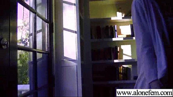 Blonde teen plays with vibrator and toys alone
