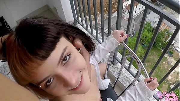 Candy Crush gets creampied by Mano Nico on balcony