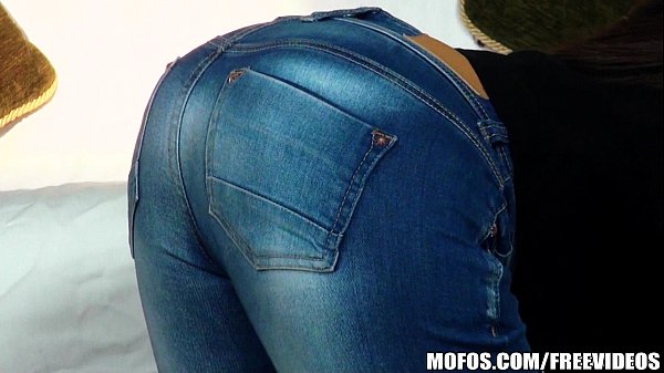 Euro babe in tight jeans masturbates with object