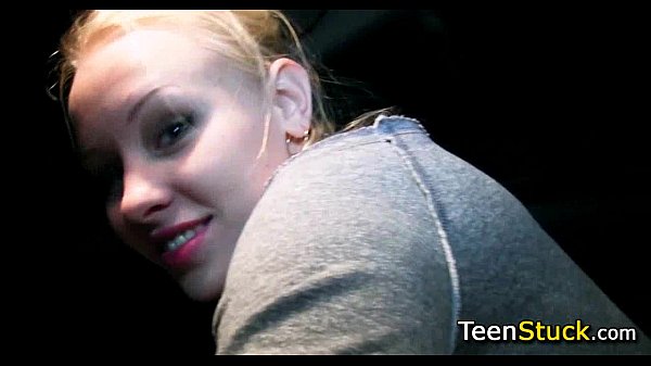 teen hitchhiker shy blonde giving handjob in my car