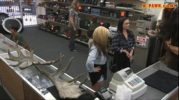 Moviesof amateur POV blowjob threesome with nasty dude and two lesbians in a pawnshop