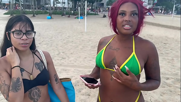 Pitbull Porn - Latina Brunette Beach Babes Accept Cash for Interracial Anal Hookup