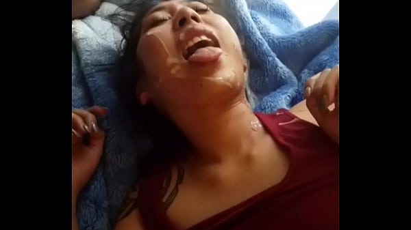 Asian woman gets a huge facial cumshot from a black cock