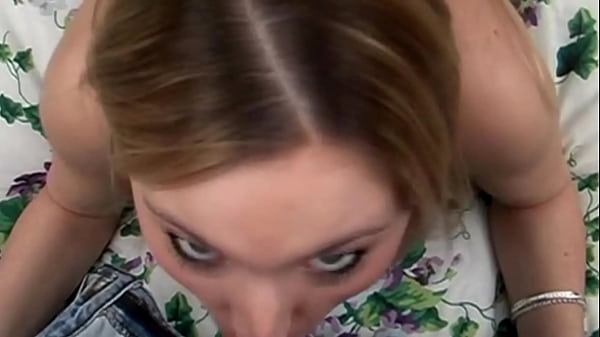 Hot girl gives blowjob showing nice ass