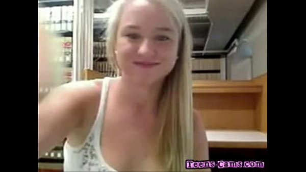 Streths772 Amateur Teen Blonde Girl Masturbates in Public Library Caught on Webcam