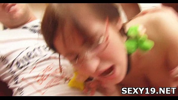 Teen coed B sucks big cock and spreads her legs