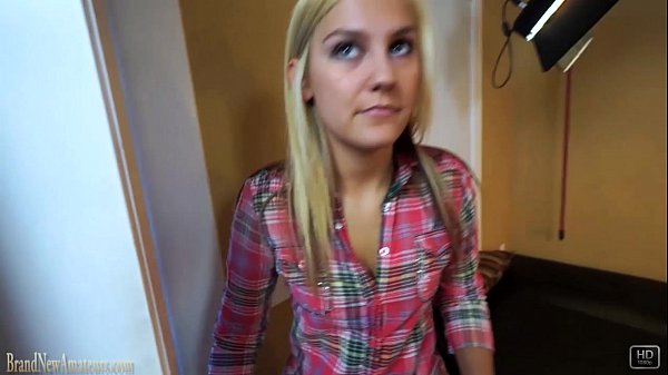 Blonde amateur Bailey POV casting couch sex fuck and cum