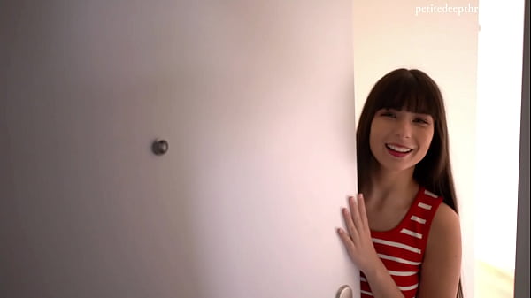 Petite latina neighbor repays handyman with blowjob and doggy style