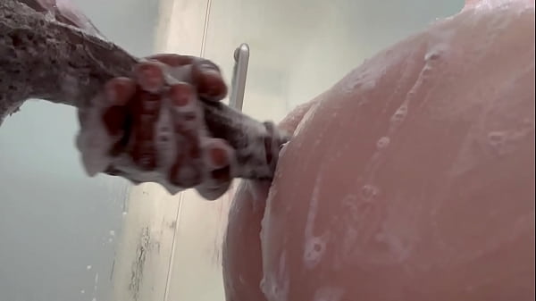 Stepdad's huge 12-inch bbc fucks tight stepdaughter's ass in shower