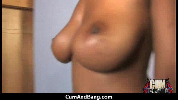 Ebony woman gives oral sex and facial to multiple white men