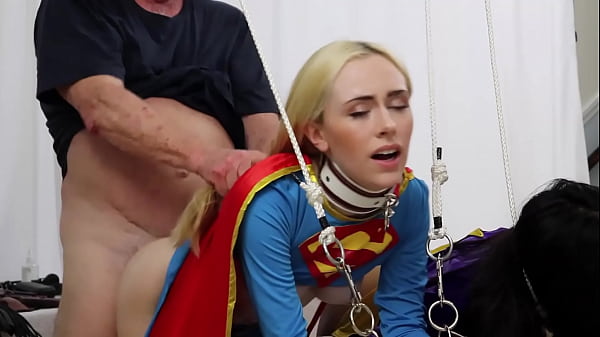 Viva Athena and Candy White bondage threesome doggystyle