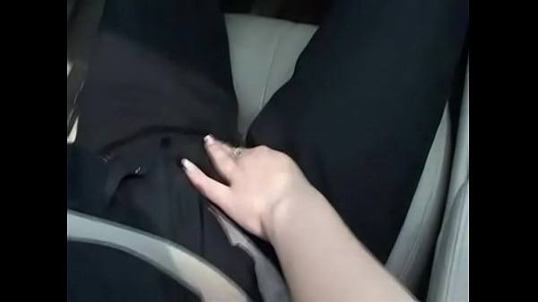 Wife gives husband blowjob while driving