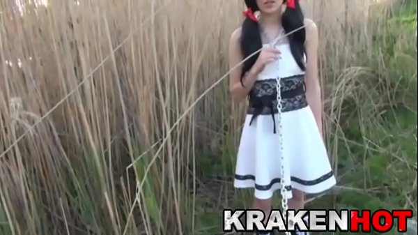 Krakenhot Videos - Chained Brunette Teen Girl Submits to BDSM Outdoor Public Discipline