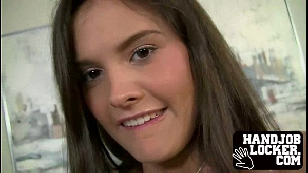 Amateur brunette's first handjob experience with Handyjax84