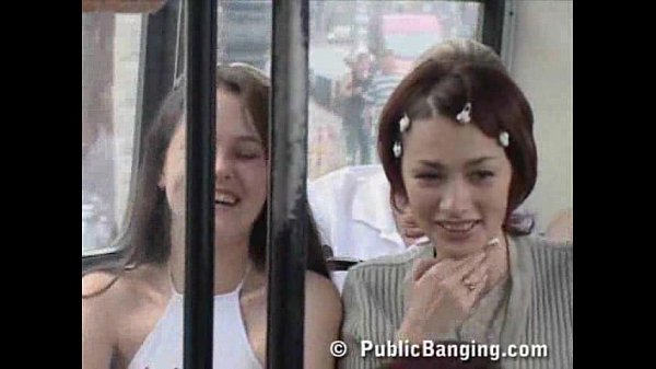 brunette amateur caught having public blowjob on bus