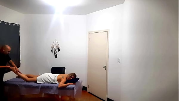 Gabi gets a surprise creampie during a massage from her male masseur Victor