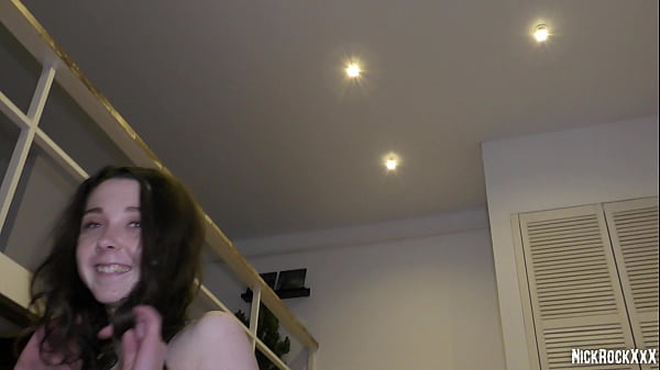 Russian brunette student smokes and gets fucked by roommate