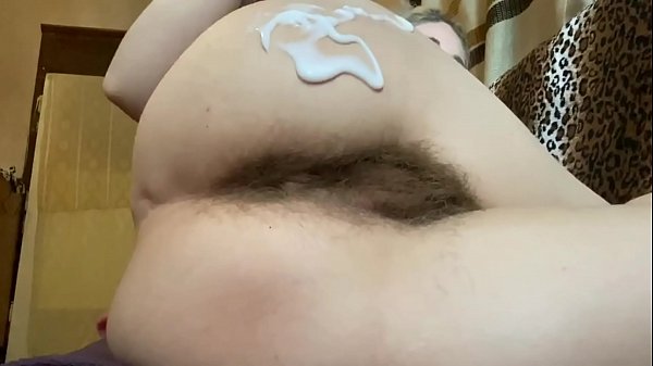 Hairy teen cutieblonde shows off hairy pussy and ass